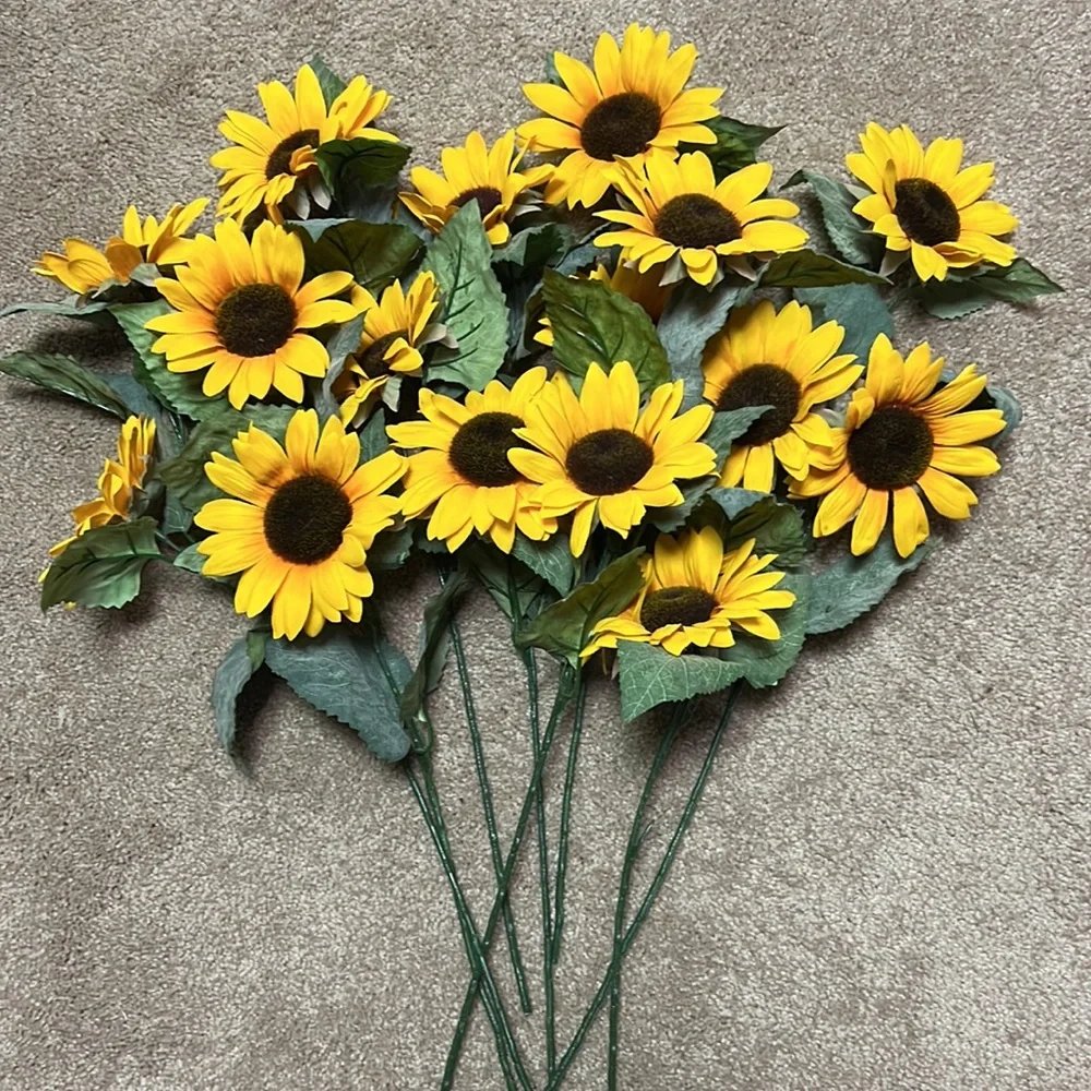 Artificial Yellow Coneflower 8 Stems/16 Flower Heads